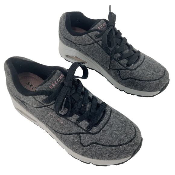 Skechers Women's Size 7.5 Gray Textile Walking Athletic Shoes Sneakers Preowned - Picture 1 of 6